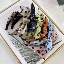 Load image into Gallery viewer, Top knot luxury headband polka dots