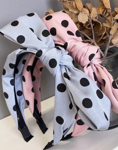 Top knot luxury headband polka dots